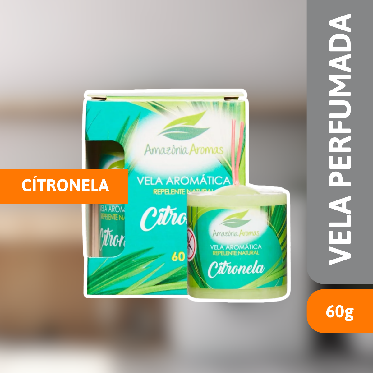 Vela Perfumada 60g Citronela - AMAZÔNIA - Imagem 2
