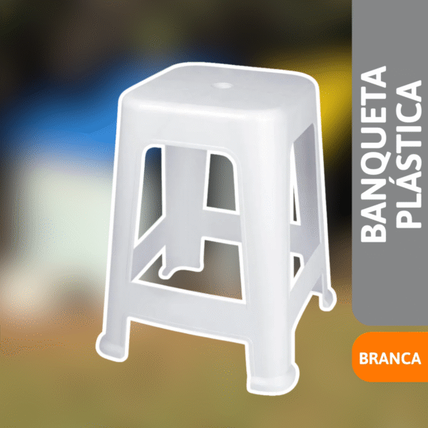 Banqueta Plástica Branca - MOR - Imagem 2