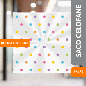 Saco Celofane Bolas Coloridas 25x37 - VMP
