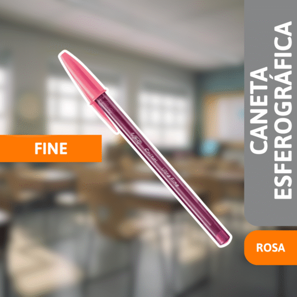 Caneta Esferográfica Cristal Fashion Fine Rosa - BIC - Imagem 2