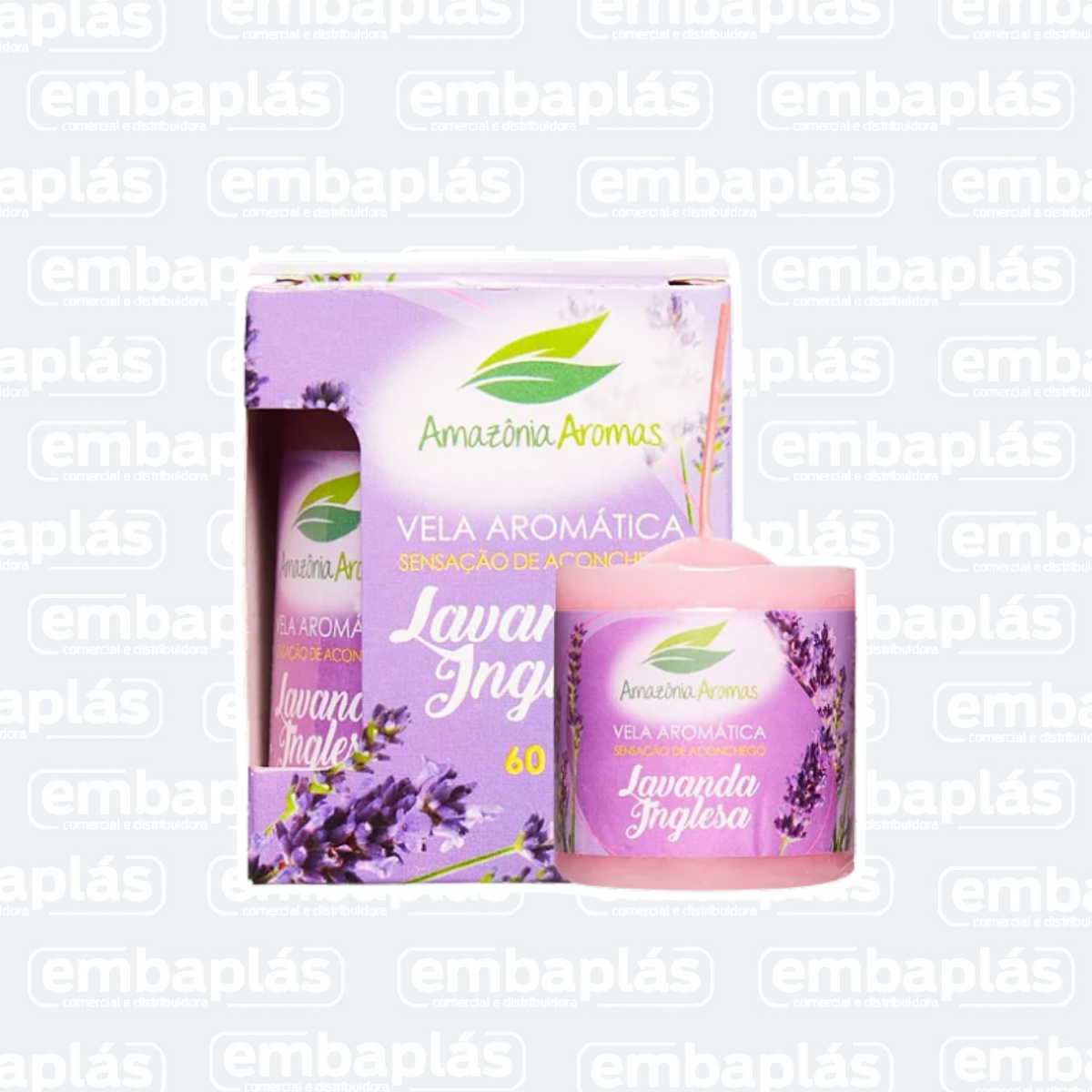 Vela Perfumada 60g lavanda Inglesa - AMAZÔNIA