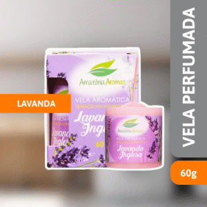 Vela Perfumada 60g lavanda Inglesa - AMAZÔNIA