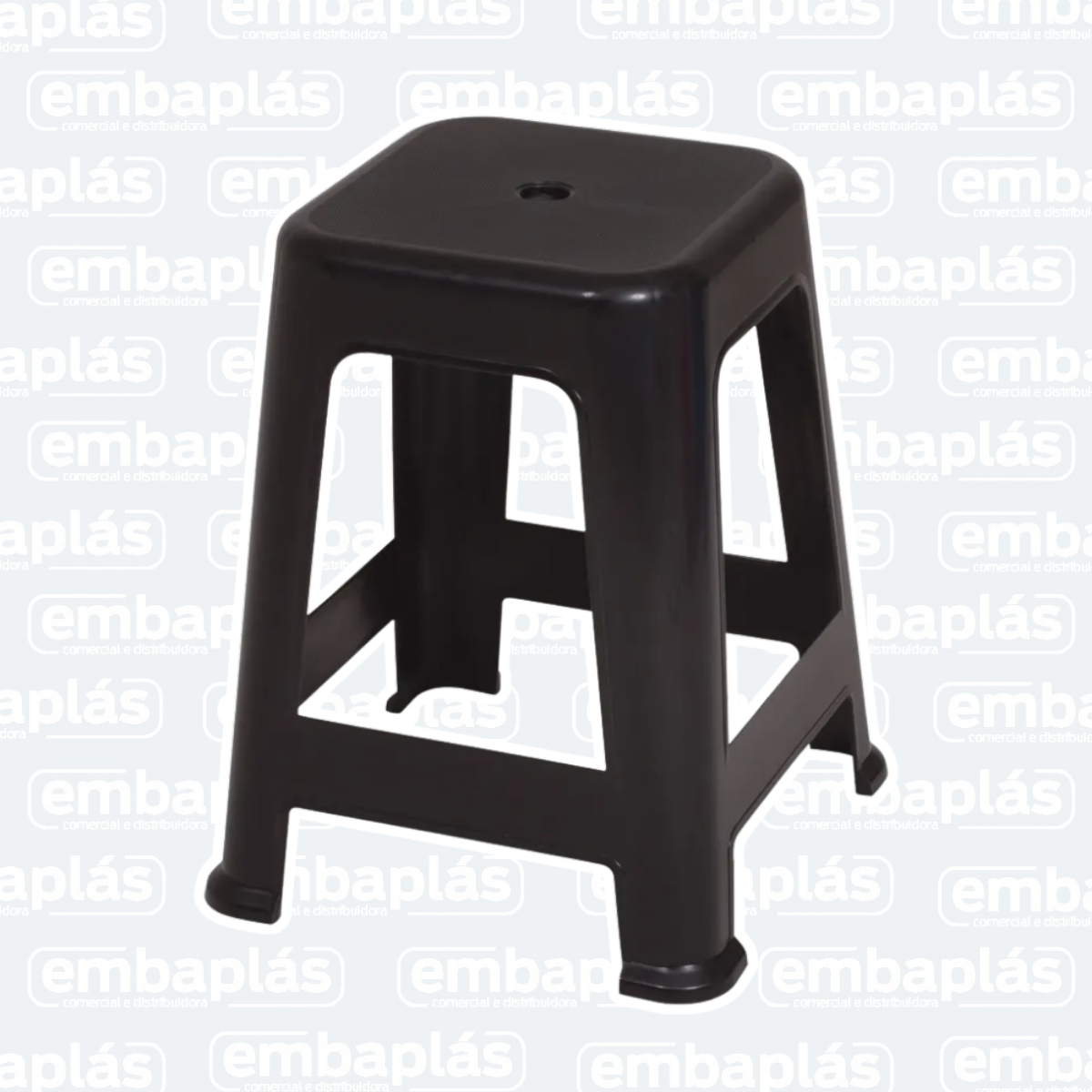 Banqueta Plastica Preta - MOR