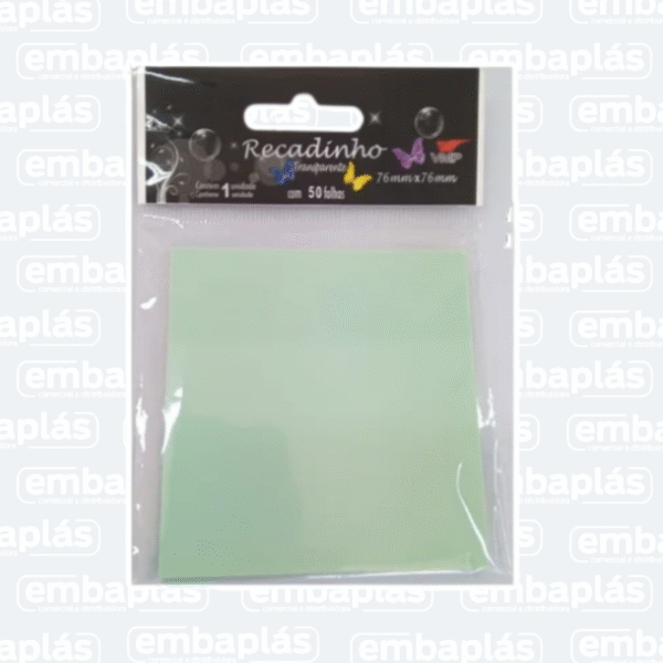 Bloco Adesivo Transparente 76x76mm 50 Fls - VMP