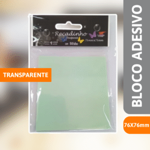 Bloco Adesivo Transparente 76x76mm 50 Fls - VMP