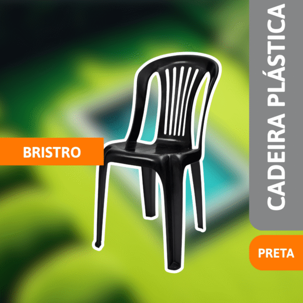Cadeira Plástica Bistro Preta - MOR - Imagem 2
