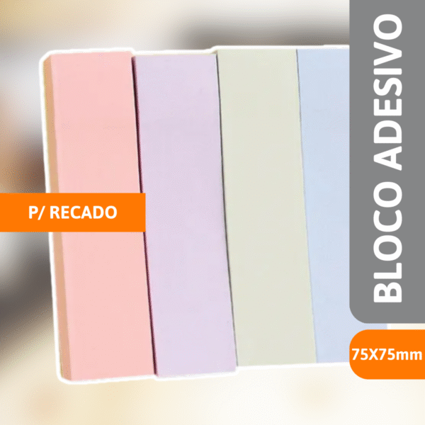 Bloco Para Recado Adesivo 75x75mm Tiras Color - VMP - Imagem 2