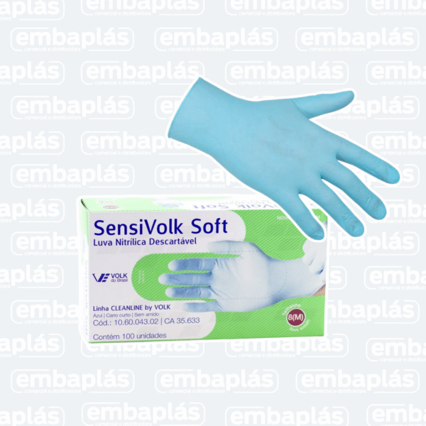 Luva Nitrílica Sensi Soft Tamanho P CX C/ 100 Un - VOLK