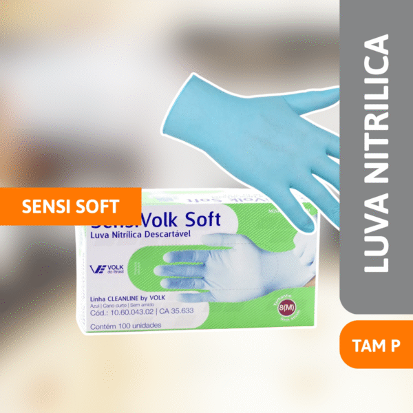 Luva Nitrílica Sensi Soft Tamanho P CX C/ 100 Un - VOLK - Imagem 2