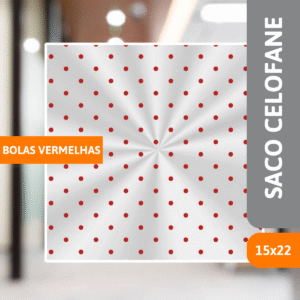 Saco Celofane Bolinha Vermelha 15x22 - VMP