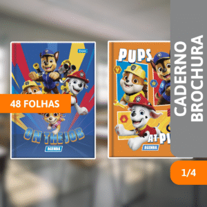 Caderno Brochura Capa Dura 1/4 48 Folhas Patrulha Canina - FORONI