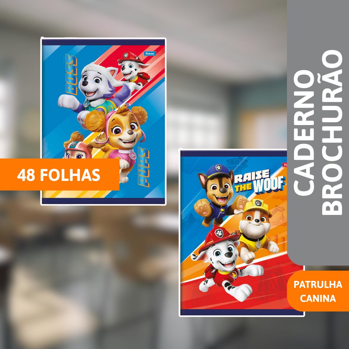 Caderno Brochurão Capa Dura 48 Folhas Patrulha Canina - FORONI - Imagem 2