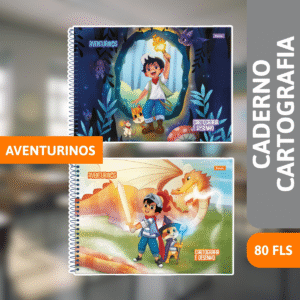Caderno Cartografia Capa Dura 80 Folhas Aventurinos - FORONI