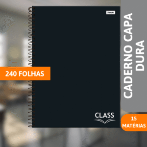 Caderno Universitário Capa Dura 15x1 240 Folhas Class Preto - FORONI