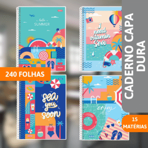 Caderno Universitário Capa Dura 15x1 High Feminino 240 Folhas - FORONI