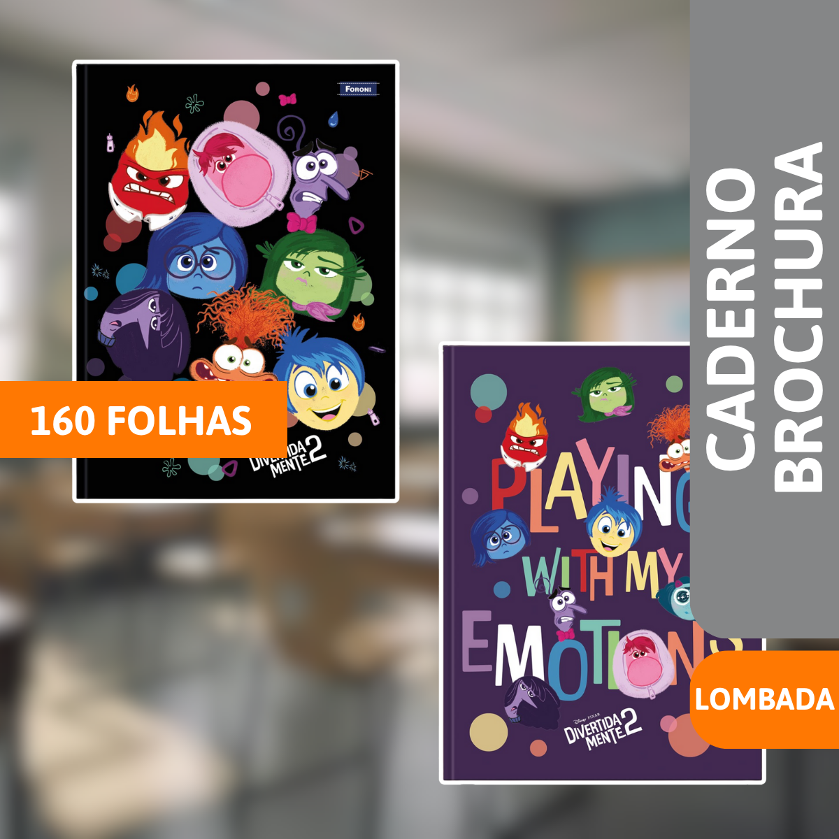 Caderno Brochura Capa Dura Lombada 160 Folhas Divertidamente - FORONI - Imagem 2