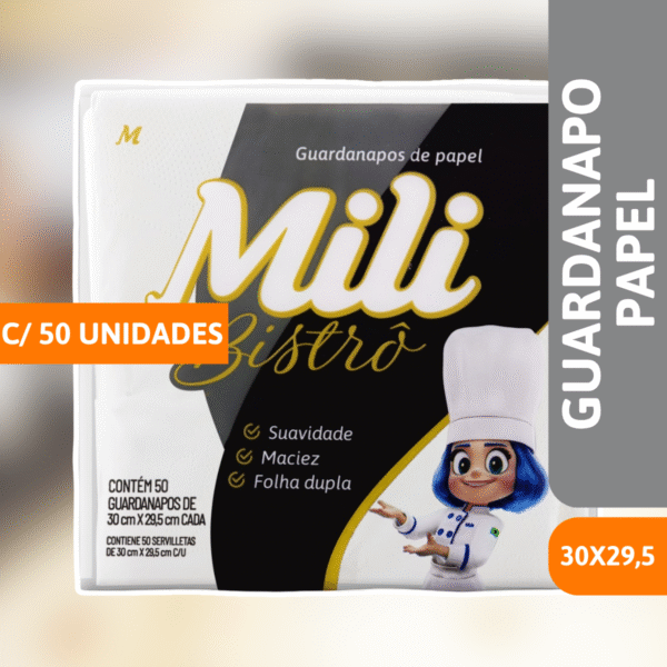 Guardanapo Papel Luxo 30 X 29,5 C/ 50 Un - MILI - Imagem 2