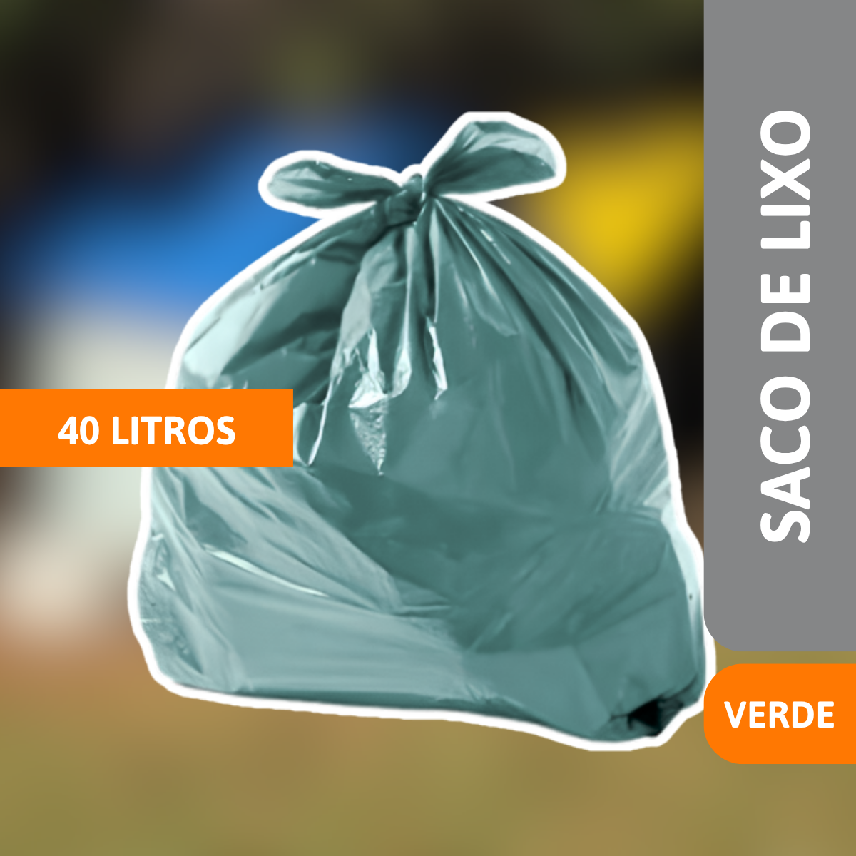 Saco De Lixo 40 Litros C/ 10 Un Verde - PLASTJAL - Imagem 2