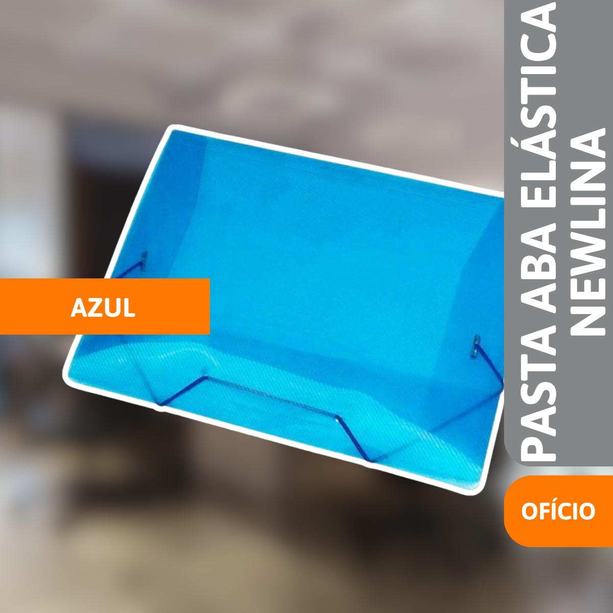 Pasta Aba Elástica Newline Oficio Azul - ACP - Imagem 2