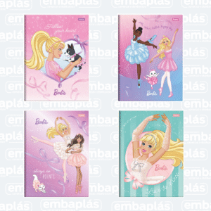 Caderno Brochura Capa Dura 1/4  80 Folhas Barbie - FORONI