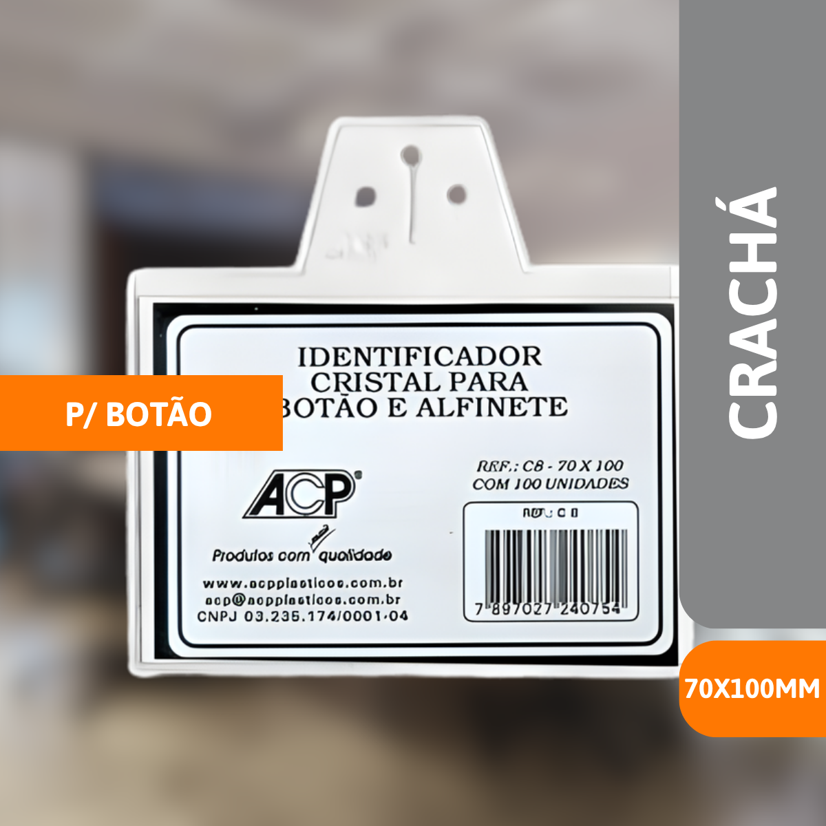 Crachá P/ Botão E Alfinete 70x100mm - ACP - Imagem 2