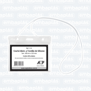 Crachá Cristal C/ Cordão Silicone 80x120mm - ACP