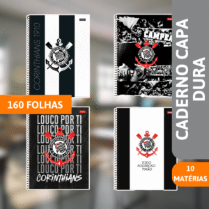 Caderno Universitário Capa Dura 10x1 160 Folhas Corinthians - FORONI