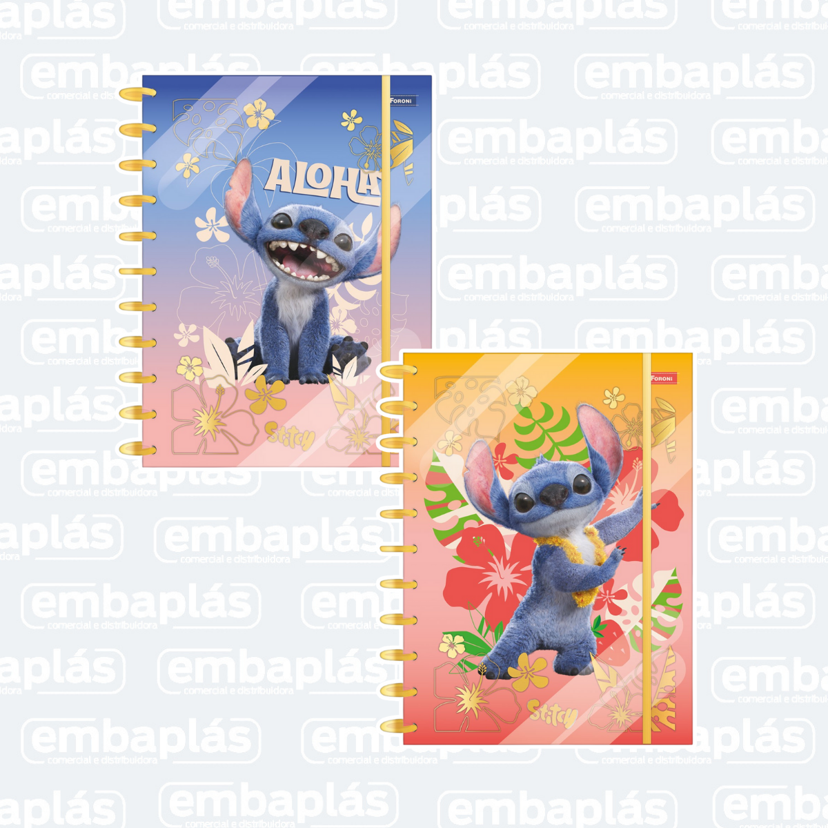 Caderno Universitário Disco 10x1 160 Folhas Stitch Movie - FORONI