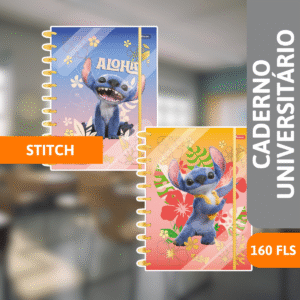 Caderno Universitário Disco 10x1 160 Folhas Stitch Movie - FORONI