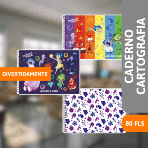 Caderno Cartografia Capa Dura 80 Folhas Divertidamente - FORONI