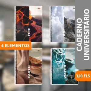 Caderno Universitário Capa Dura 20x1 4 Elementos 320 Folhas - FORONI