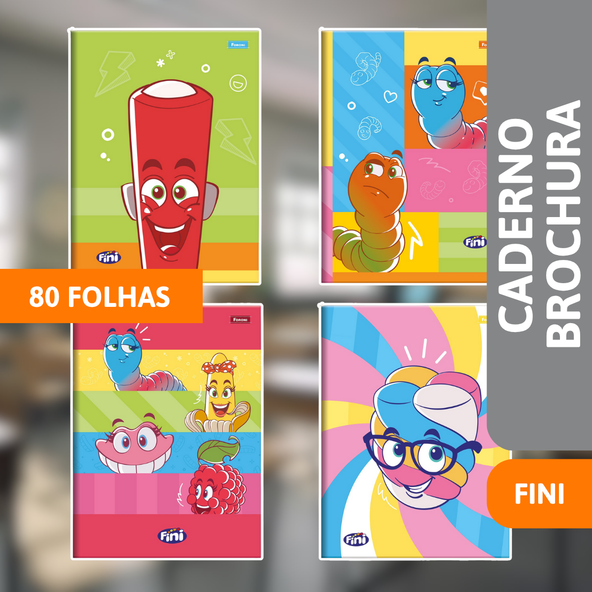 Caderno Brochura Capa Dura 80 Folhas Fini - FORONI - Imagem 2