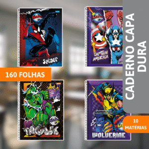 Caderno Collage Capa Dura 10x1 160 Folhas Marvel Comic - FORONI