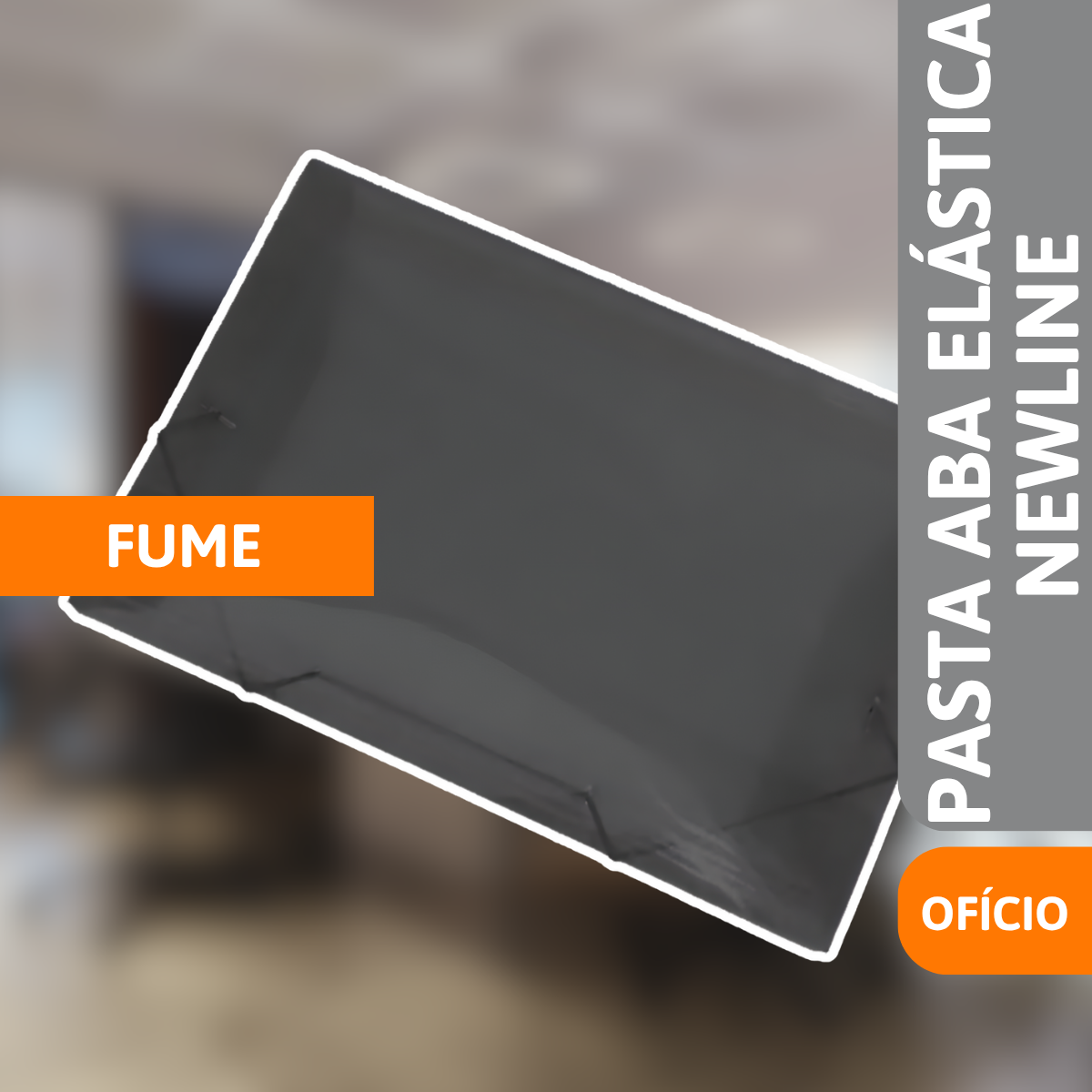 Pasta Aba Elástico Newline Ofício Fumê - ACP - Imagem 2