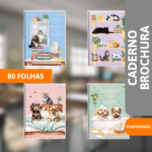 Caderno Brochura Capa Dura 80 Folhas Furfriends - FORONI