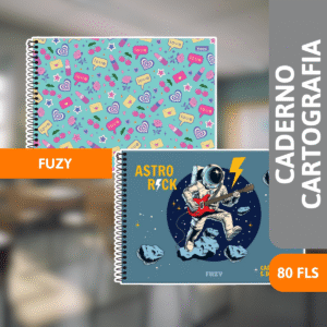 Caderno Cartografia Capa Dura 80 Folhas Fuzy - FORONI