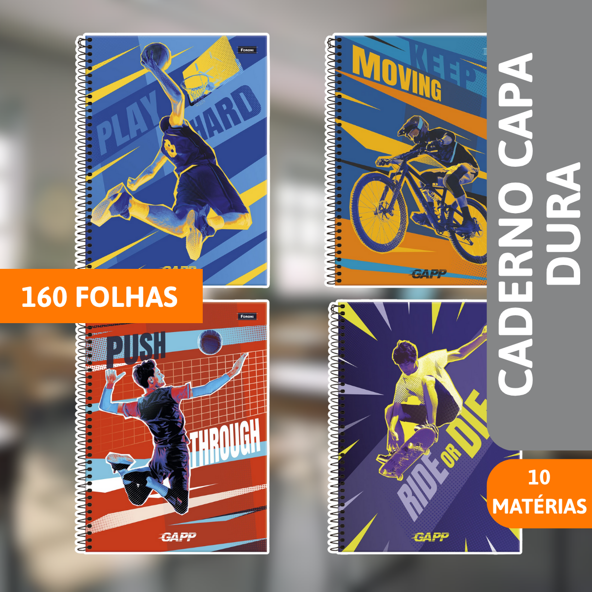 Caderno Universitário Capa Dura 10x1 Gapp 160 Folhas - FORONI - Imagem 2