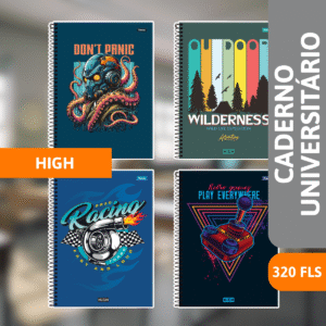 Caderno Universitário Capa Dura  20x1 High Masculino 320 Folhas - FORONI