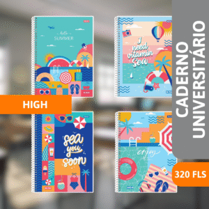Caderno Universitário Capa Dura 20x1 High Feminino 320 Folhas - FORONI