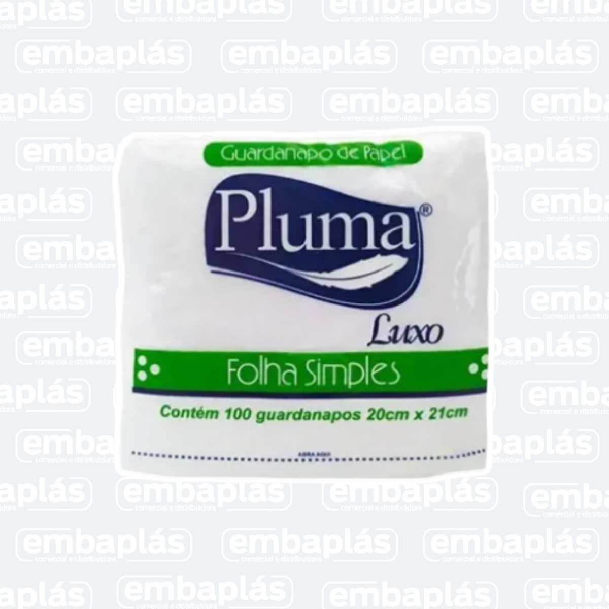 Guardanapo Papel Luxo 20x21 C/ 1000 Un - PLUMA