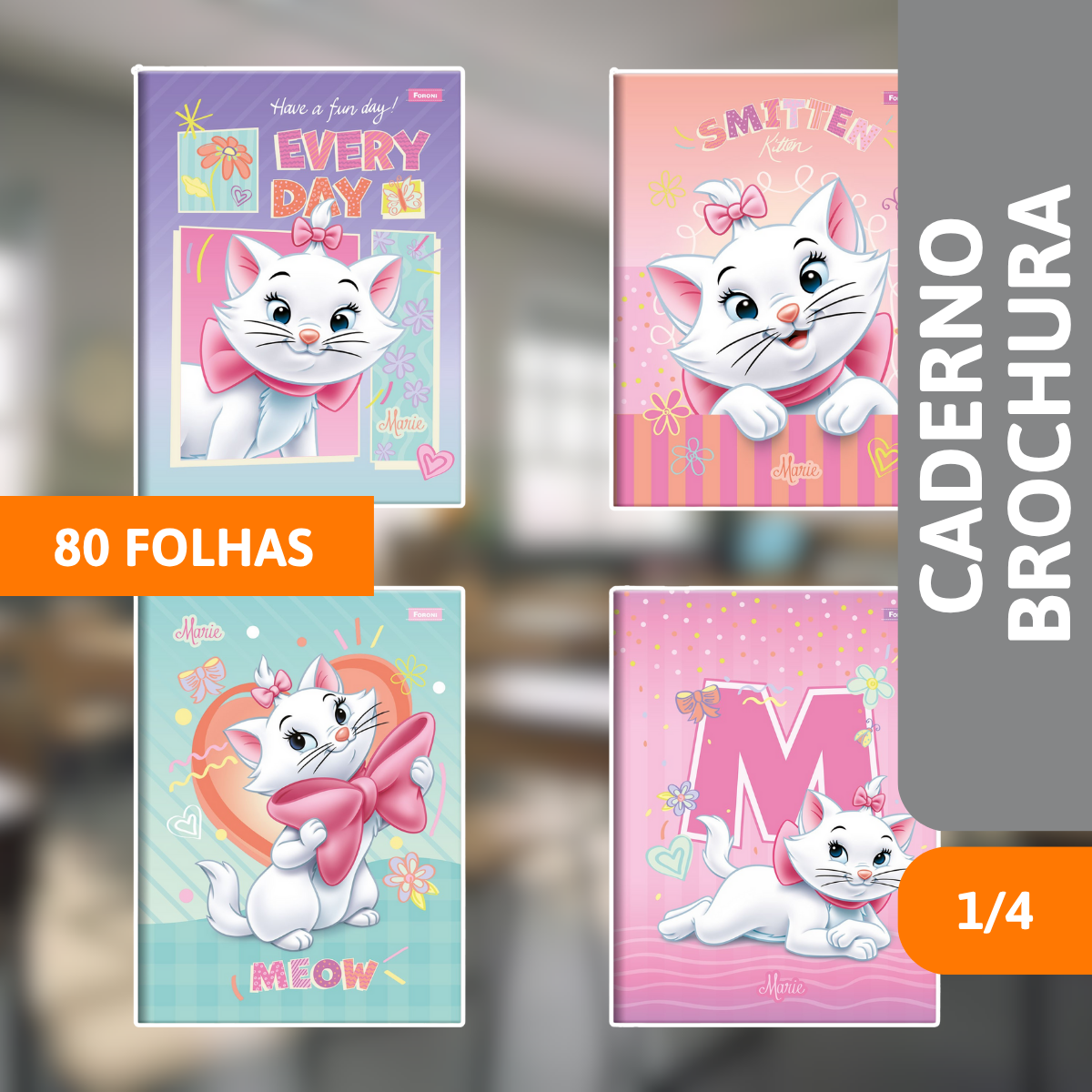 Caderno Brochura Capa Dura 1/4 80 Folhas Marie - FORONI - Imagem 2