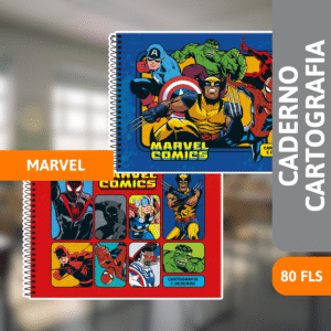 Caderno Cartografia Capa Dura 80 Folhas Marvel Comics - FORONI