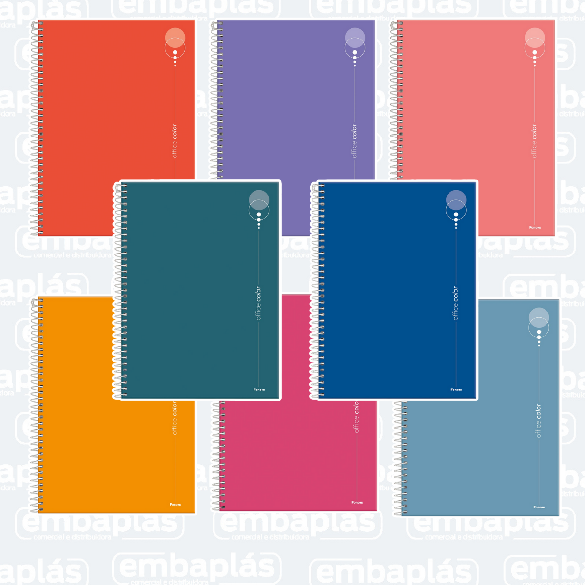 Caderno Universitário 10x1 160 Folhas Office Color - FORONI