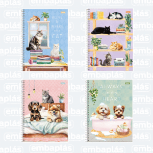 Caderno universitário Capa Dura 10x1 160 Folhas Pets - FORONI