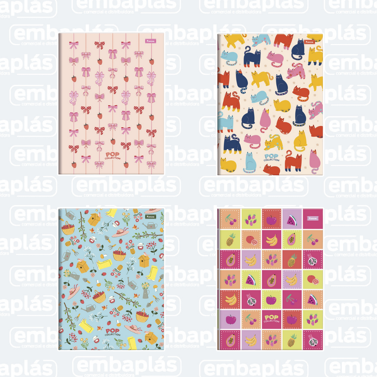 Caderno Brochura Capa Dura 96 Folhas Pop Colection - FORONI