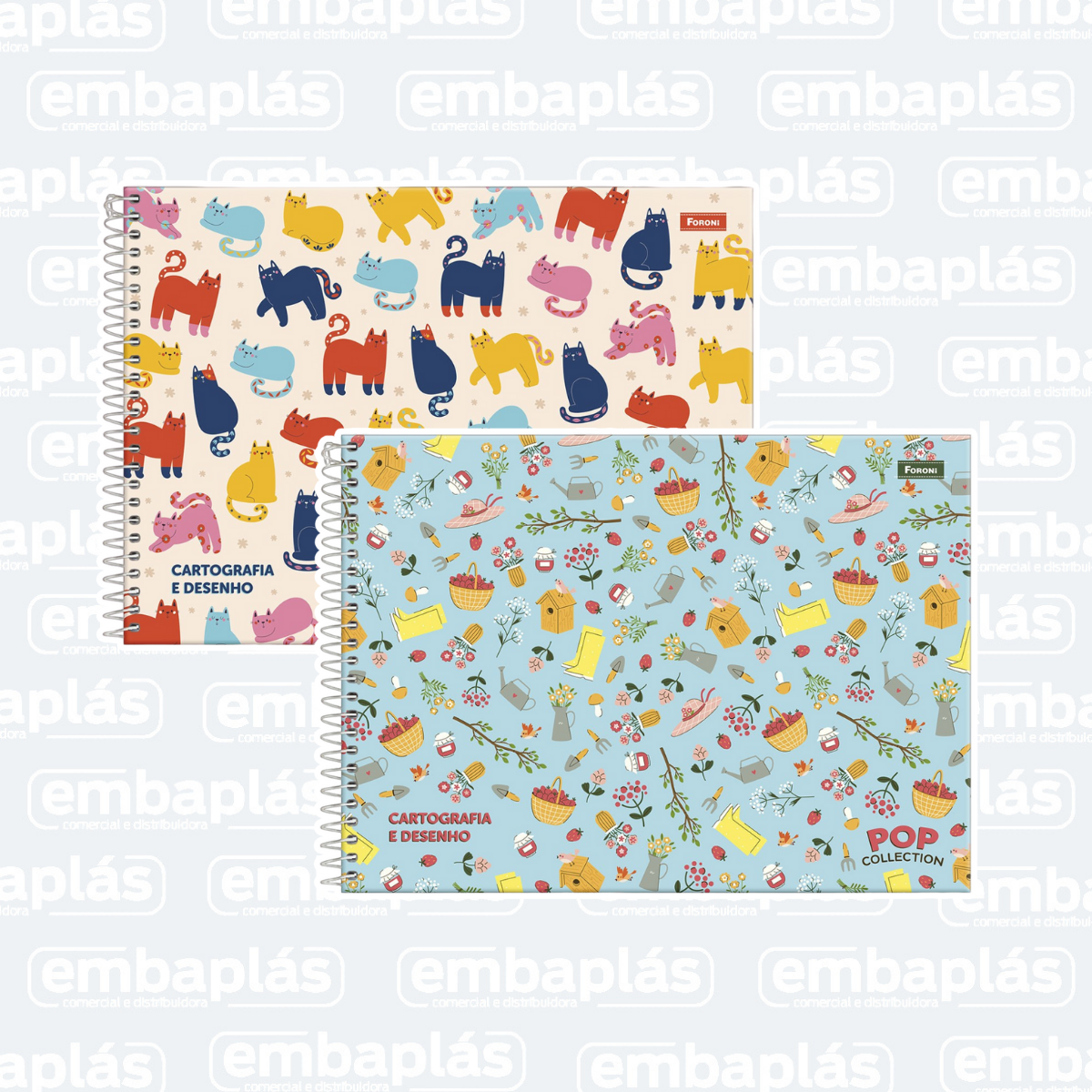 Caderno Cartografia Capa Dura 96 Folhas Pop Collection - FORONI