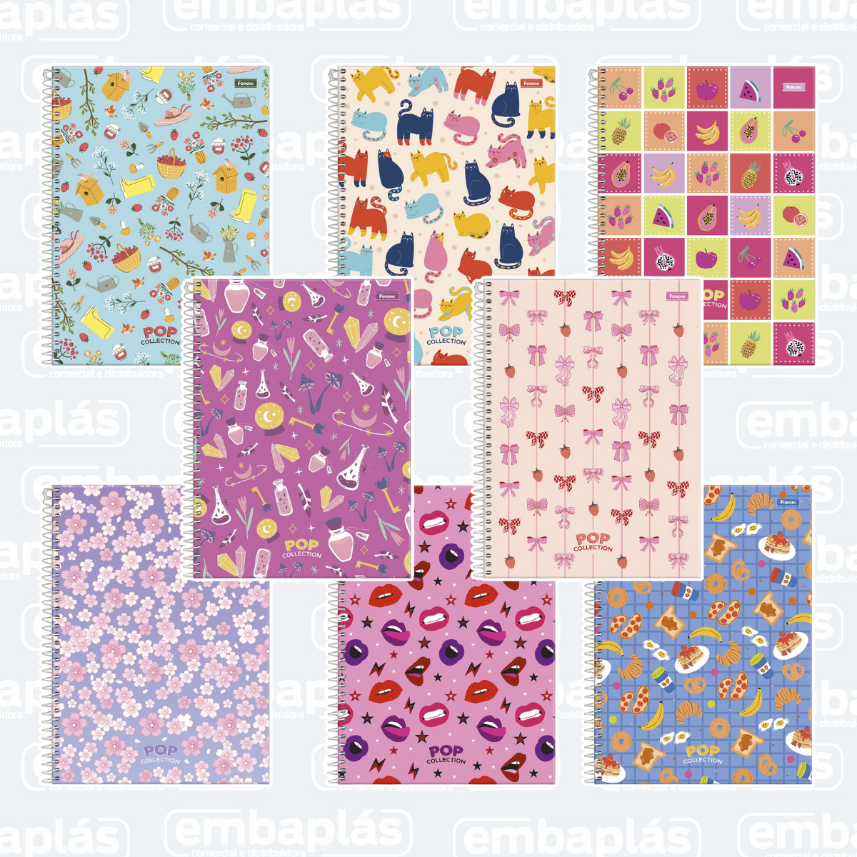 Caderno Universitário Capa Dura 15x1 Pop Collection - FORONI