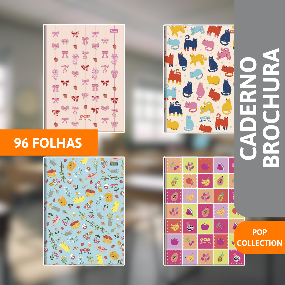 Caderno Brochura Capa Dura 96 Folhas Pop Colection - FORONI - Imagem 2