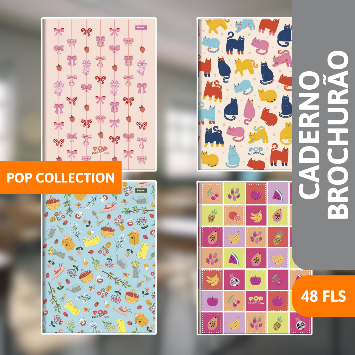 Caderno Brochurão Capa Dura 48 Folhas Pop Collection - FORONI - Imagem 2