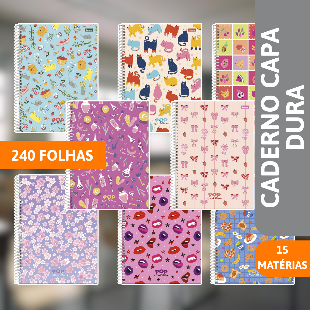 Caderno Universitário Capa Dura 15x1 Pop Collection - FORONI - Imagem 2